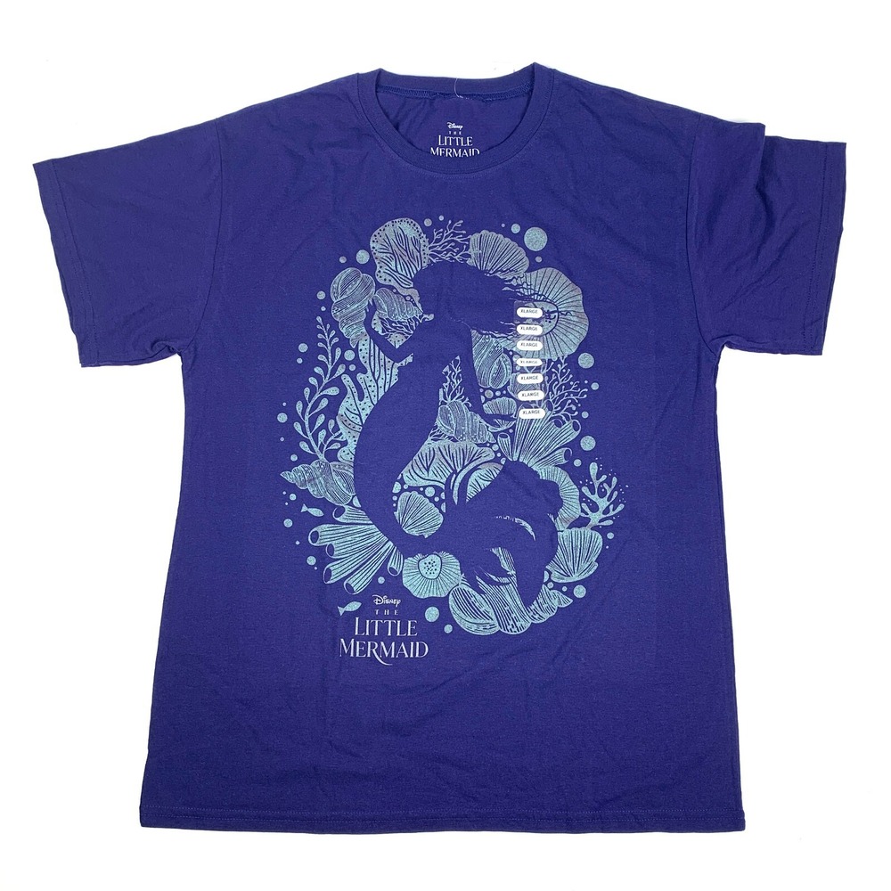 Disney Little Mermaid Glitter Silhouette T Shirt Sz XL Unisex‎ Ariel Live Action